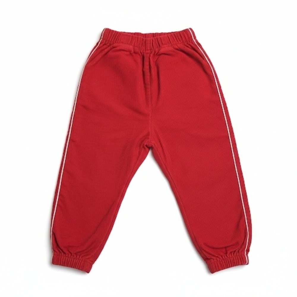 Vintage 90s Made in USA Red Corduroy Joggers Side Stripe 2T